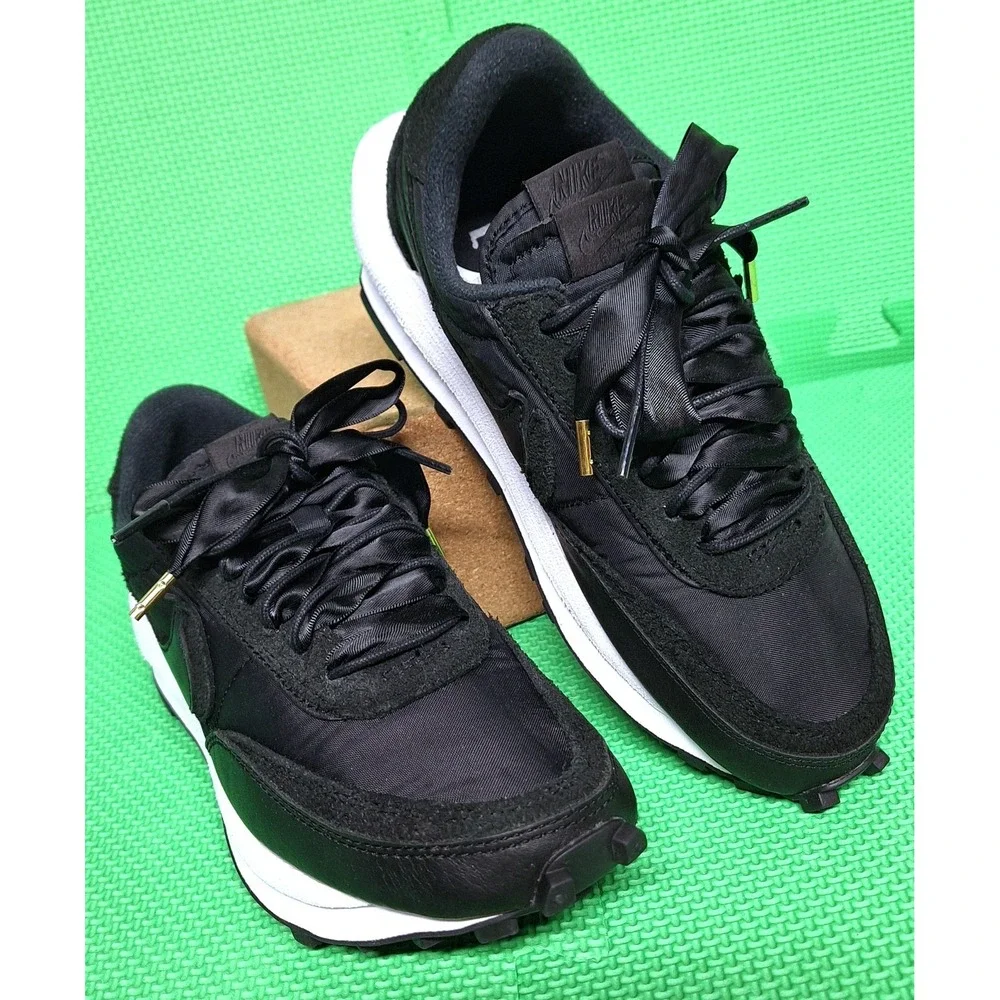 Sacai x Nike LD Waffle Black Nylon Shoes Sneakers Size 5 Men-W 6.5 BV0073-002